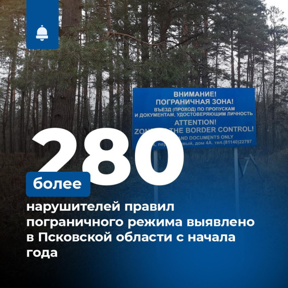 Пограничное управление ФСБ России по Псковской области зафиксировало около 300 нарушителей пограничного режима. Пограничное управление ФСБ России по Псковской области зафиксировало около 300 нарушителей пограничного режима.